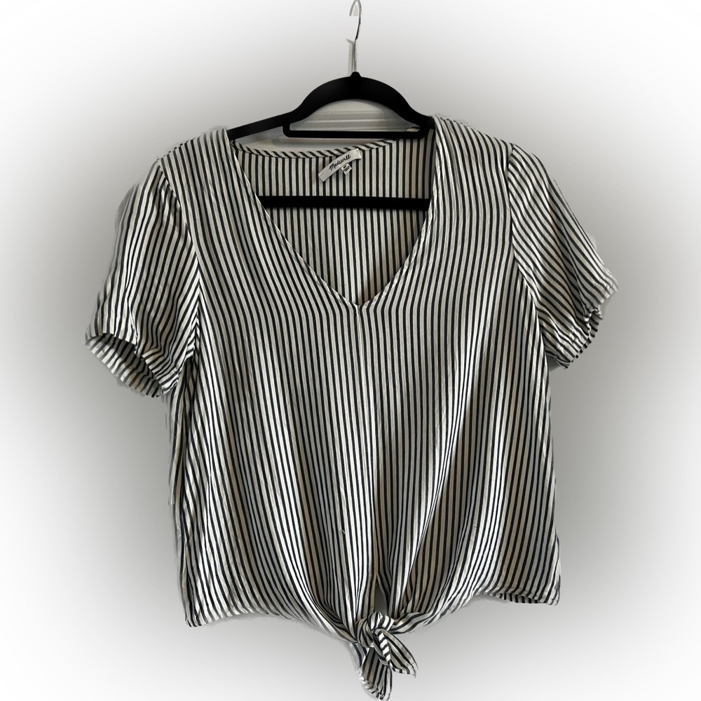 Madewell tie-front v-neck top